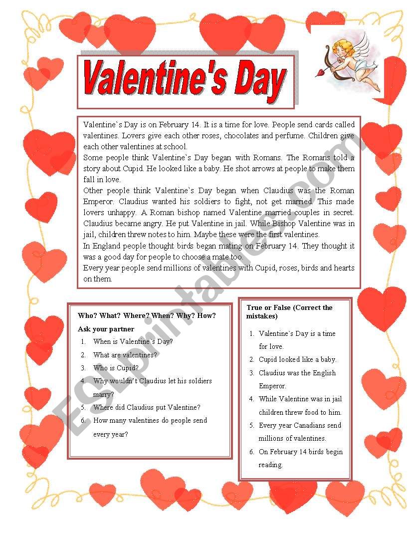 Valentine`s Day 1 worksheet
